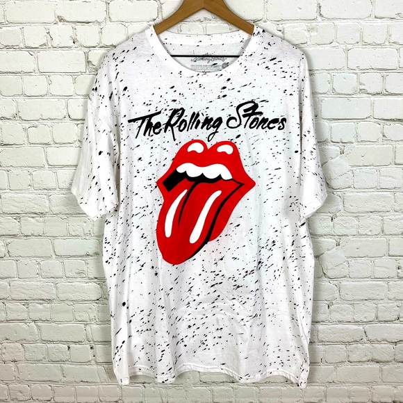 the Rolling Stones Dresses & Skirts - NWOT Rolling Stone Splatter White T-Shirt Dress